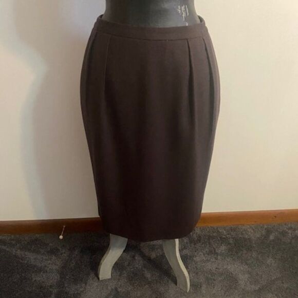 Kasper Vintage Brown Wool skirt, size 14 - Picture 1 of 4